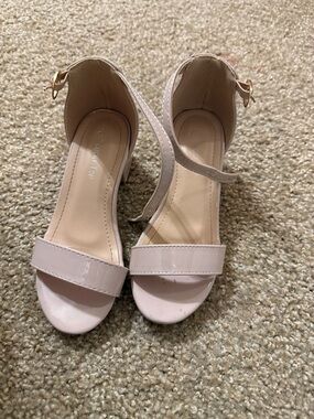 Girls' Light Pink Ankle-Strap Dress Sandals